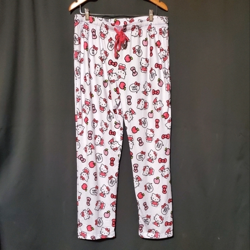 Hello Kitty Sleepwear Pants Apple Teacher Spring Pj Bottoms NWOT
